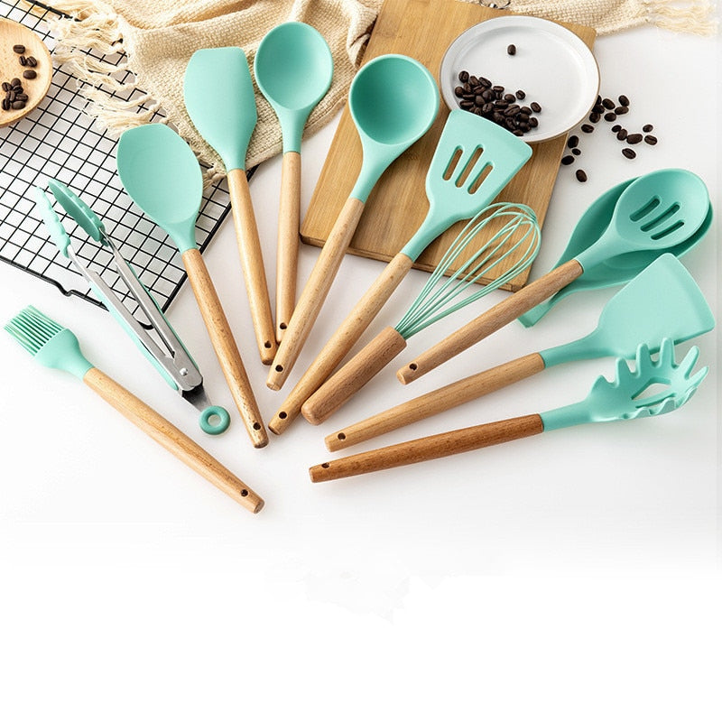 Kit de Utensílios Cozinha em Silicone - 12pcs