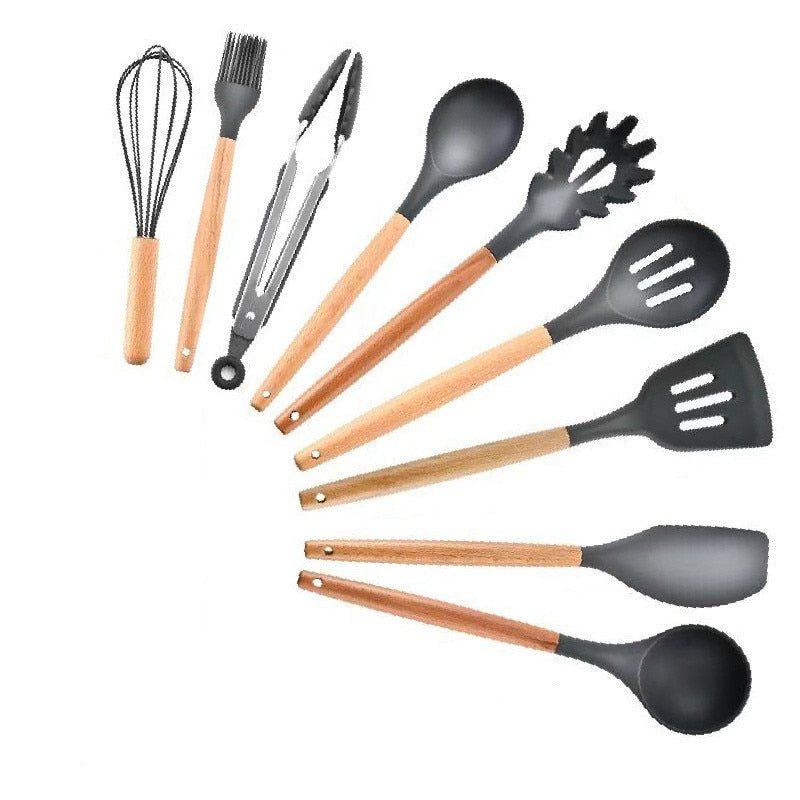 Kit de Utensílios Cozinha em Silicone - 12pcs